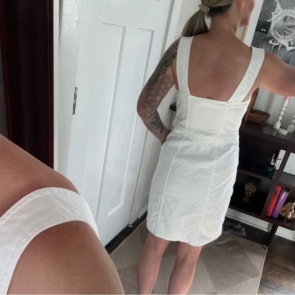 J. Crew White Denim button-down scoopneck dress with pockets - Picture 8 of 10